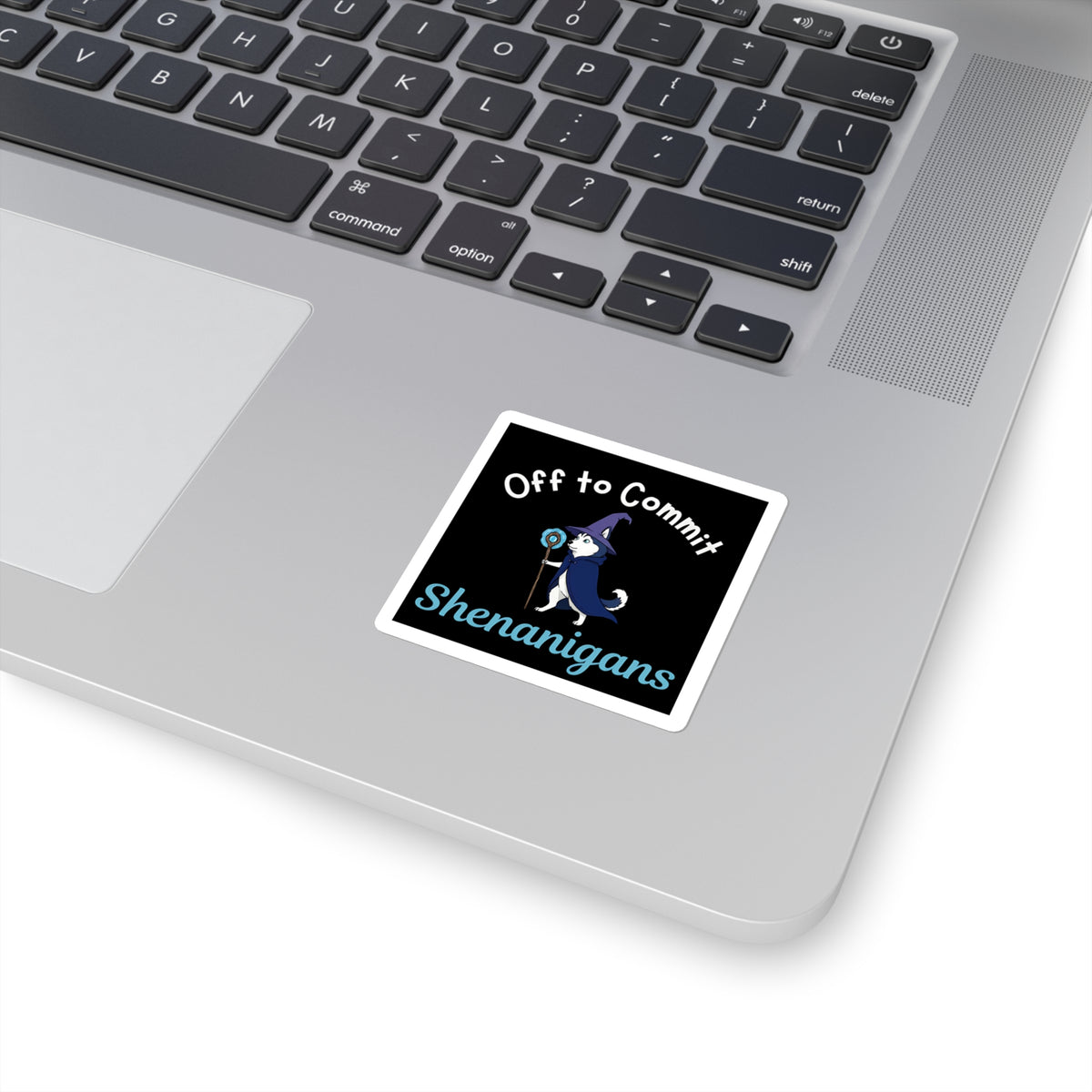 Off to Commit Shenanigans Square Sticker (Dark Design)