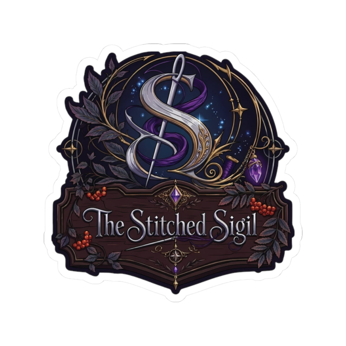 The Stitched Sigil Kiss-Cut Sticker