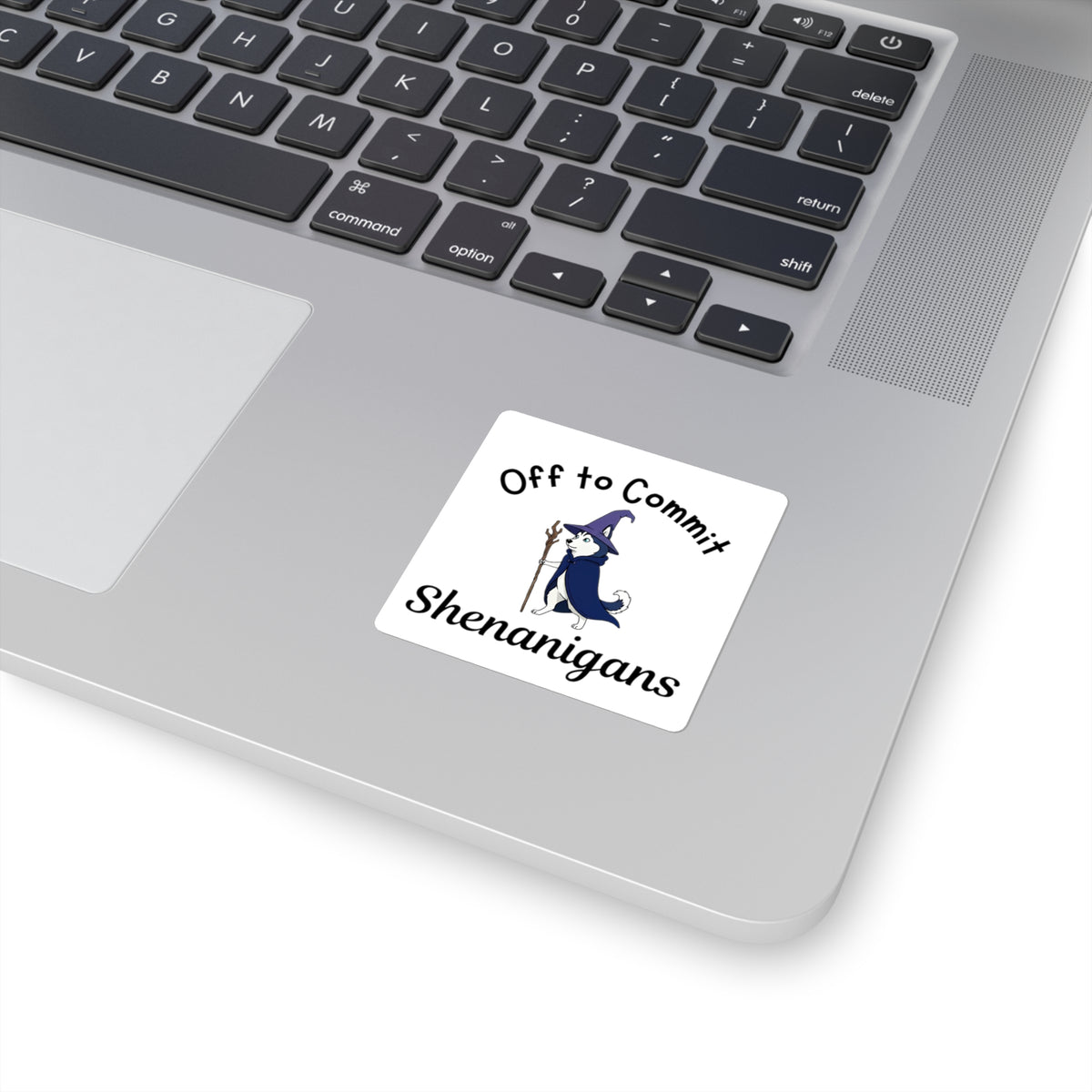 Off to Commit Shenanigans Square Sticker (Light Design)