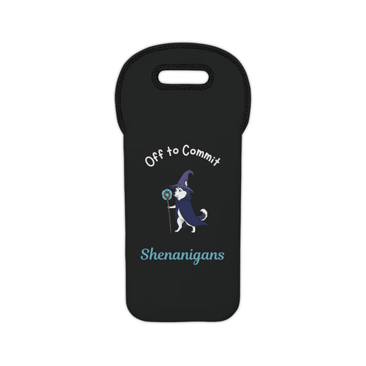 Off to Commit Shenanigans Wine Tote Bag (Dark Design)