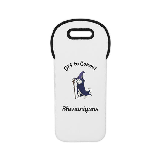 Off to Commit Shenanigans Wine Tote Bag (Light Design)